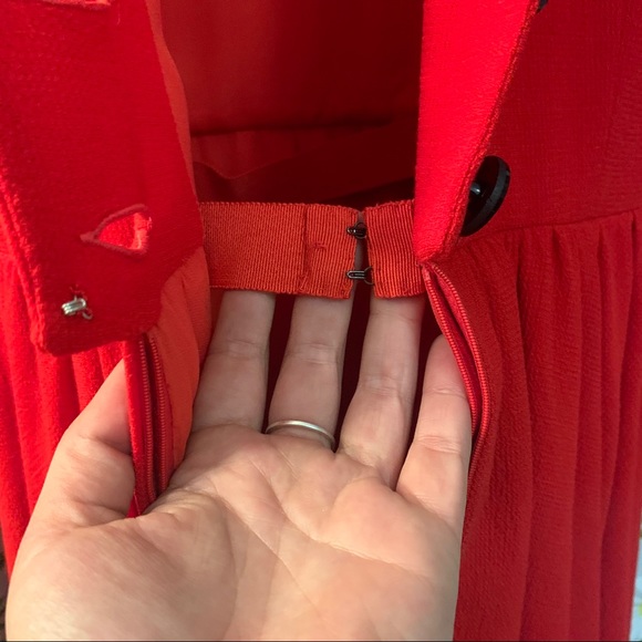 Vintage Saks Jandel red ruffle Secretary dress - Picture 14 of 16